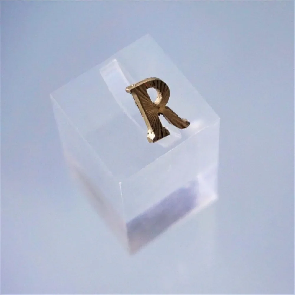 Letter R Initial Pin Tie Tack Lapel Gold Color Metal